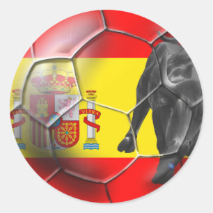 Spanish flag soccer ball Spain soccer gifts Classic Round Sticker