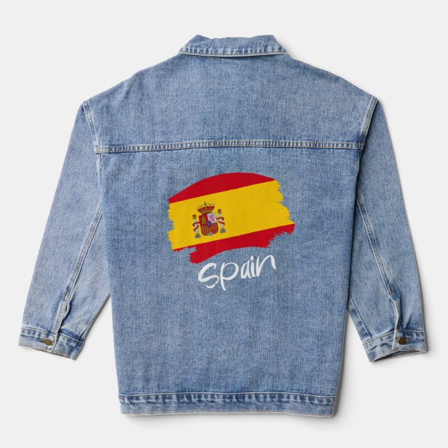 Spanish Flag Spain    Denim Jacket (Back)