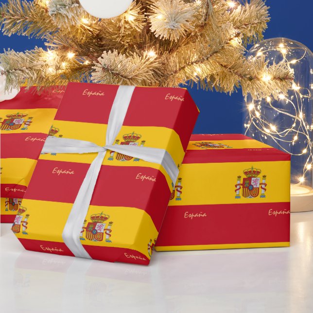 Spanish Flag & Spain gifts /sports fans Wrapping Paper (Holidays)