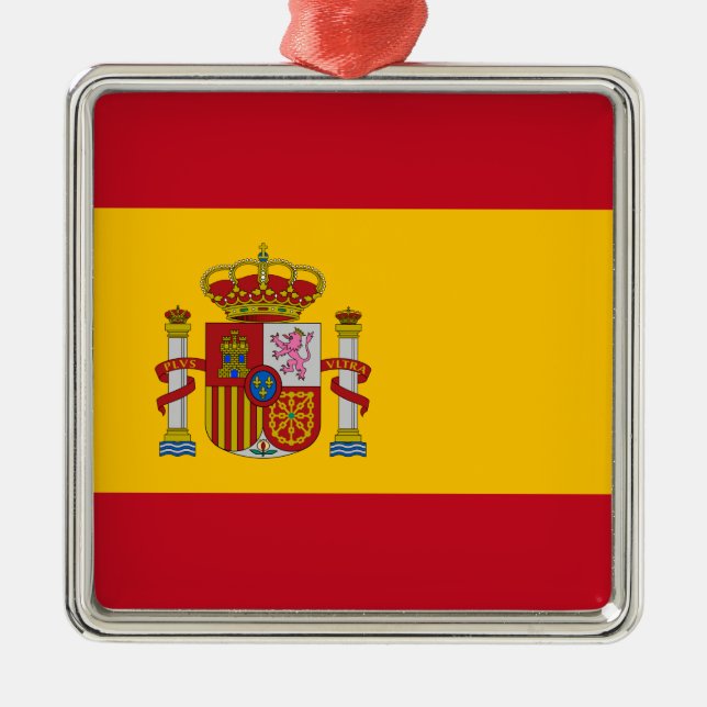 Spanish Flag (Spain) Metal Tree Decoration (Front)