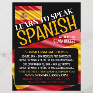 Spanish Flag, Spanish Language Course Advertising Flyer