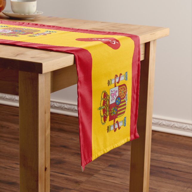 Spanish flag & Sports fans house / Spain Short Tab Short Table Runner (In Situ)