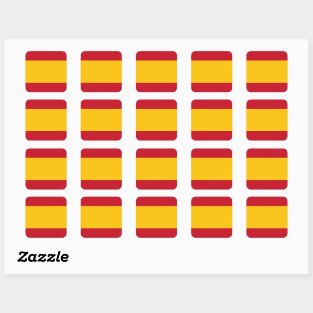 Spanish flag square sticker (Sheet)