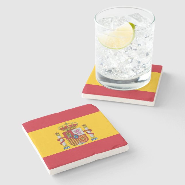 Spanish flag stone coaster (Side)