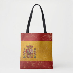 Spanish Flag Vintage Grunge Tote Bag