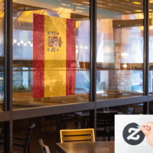 Spanish Flag Vintage Grunge Window Cling