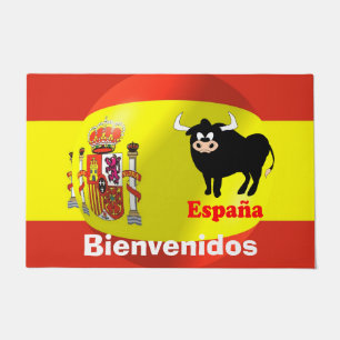 Spanish Flag With Bull Doormat