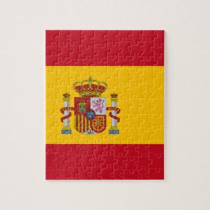 Spanish flag with red heart - Spain/sports fans Jigsaw Puzzle