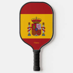 Spanish Flag with Your Name Pickleball Paddle