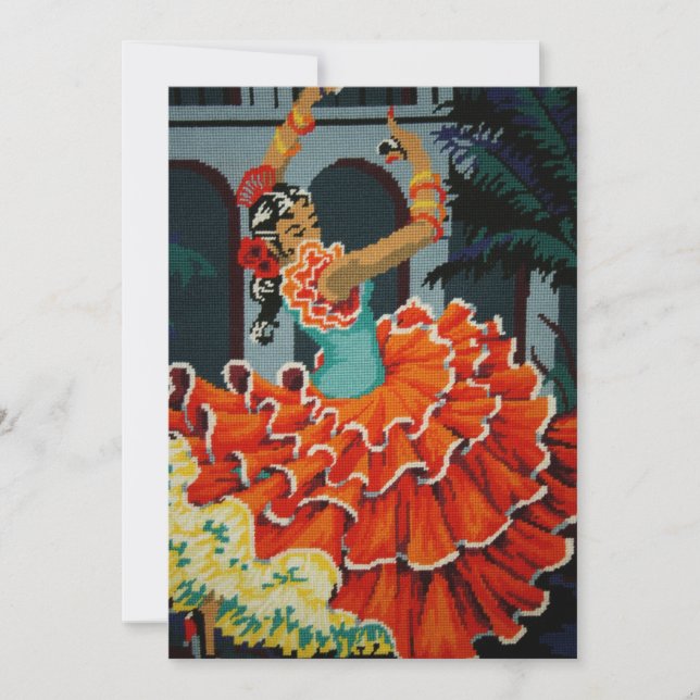 Spanish Flamenco Dancer Invitation (Front)