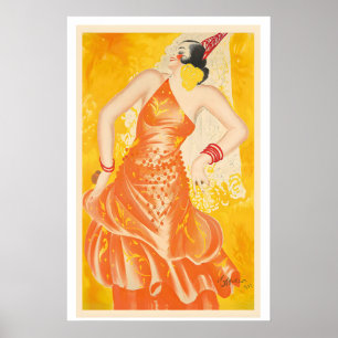 Spanish Flamenco Dancer  Spain Vintage Advertising Poster
