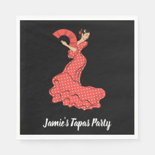 Spanish Flamenco Dancer with Fan Napkin