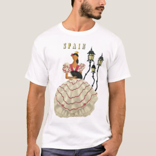 Spanish Flamenco Dancer woman Spain Travel Art T-Shirt