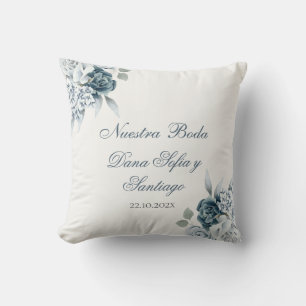 Spanish Floral Blue Wedding Cushion