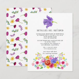 Spanish Floral Fiesta Guest Details Enclosure Card