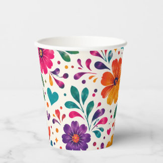 Spanish Floral Fiesta Paper Cups