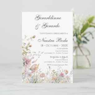 Spanish Floral Wedding Invitation