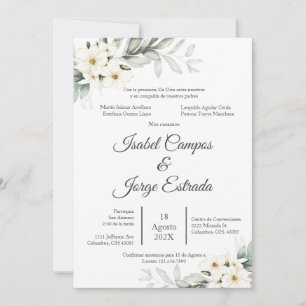 Spanish Floral Wedding Invitation