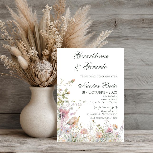 Spanish Floral Wedding Invitation (Creator Uploaded)