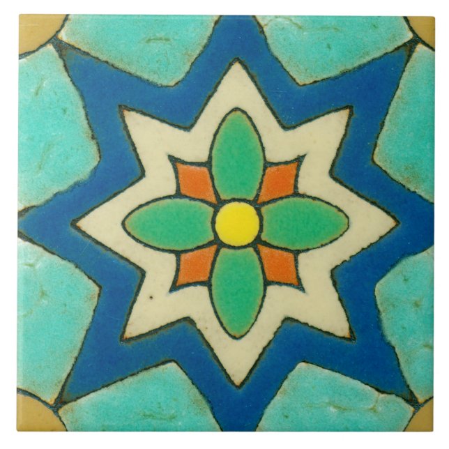 Spanish Flower Ceramic Photo Tile (Front)