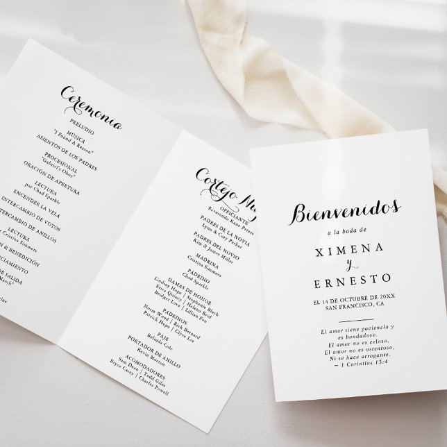 Spanish Folded Wedding Programme (Creator Uploaded)