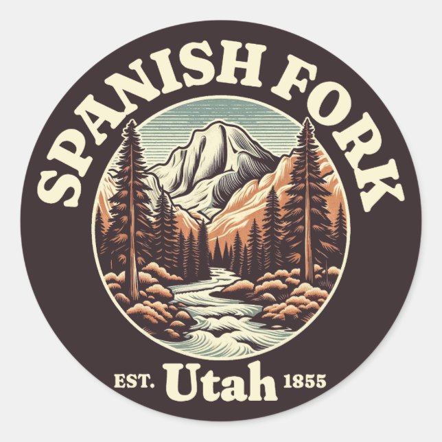 Spanish Fork, Utah Classic Round Sticker (Front)