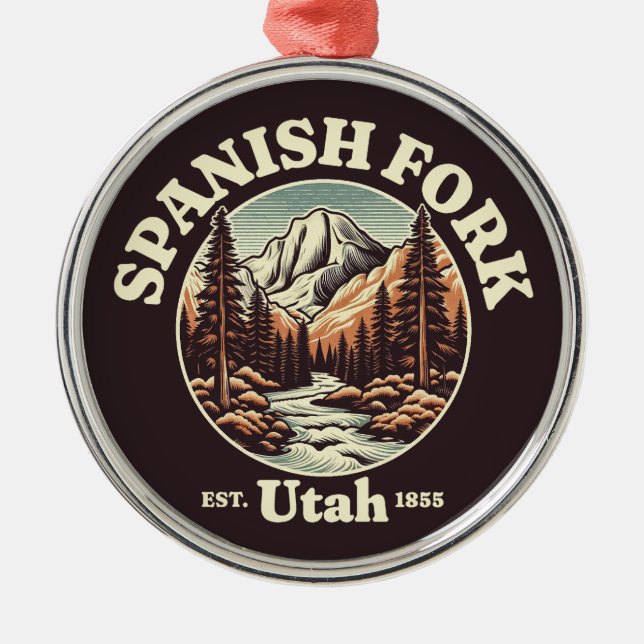 Spanish Fork, Utah Metal Tree Decoration (Front)