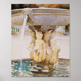 Spanish Fountain (1912) by John Singer Sargent Poster