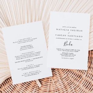 Spanish Front & Back Wedding Invitation