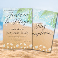 Spanish Fun Beach Sand Shore 40th Birthday Party