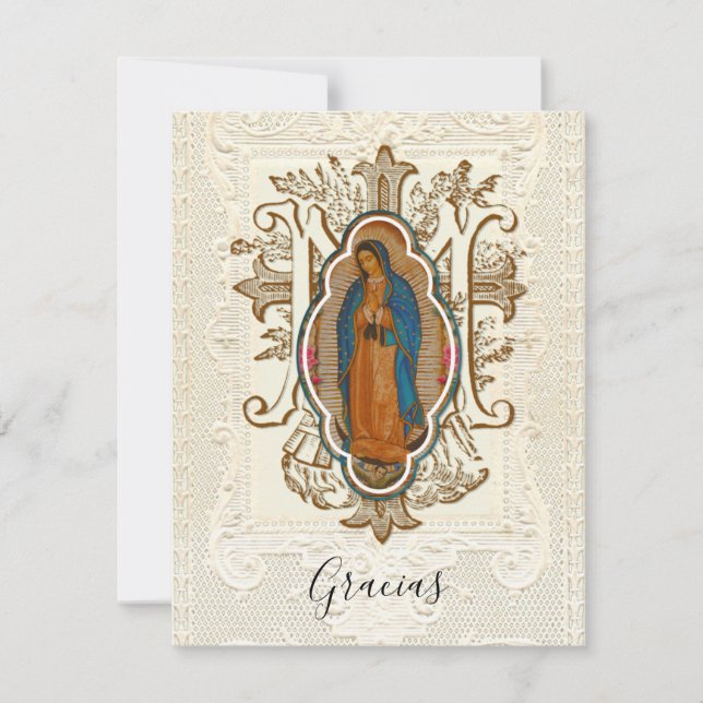 Spanish Funeral Guadalupe Religious Thank You (Front)
