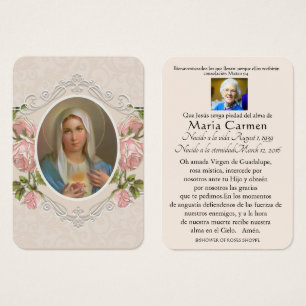 Spanish Funeral Religious Virgin Mary Holy Prayer