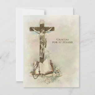 Spanish Funeral Sympathy Holy Card Thank You