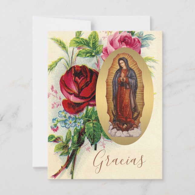 Spanish  Funeral Sympathy Holy Card Thank You (Front)