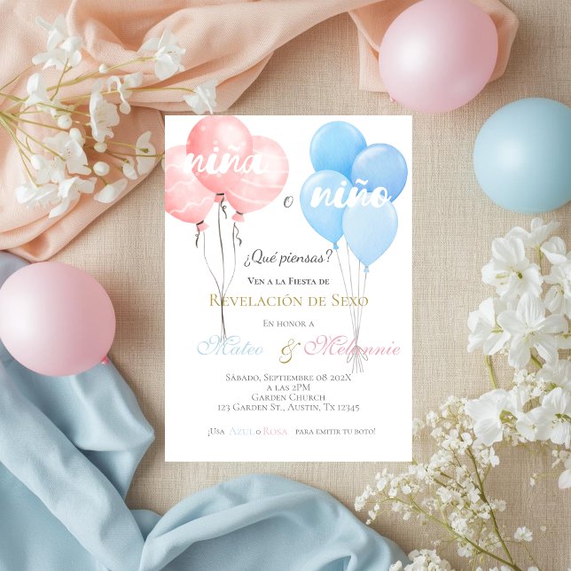 Spanish Gender Reveal Invitation (Creator Uploaded)