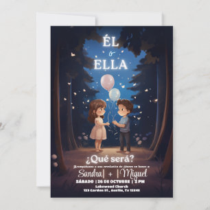 Spanish Gender Reveal Invitation Boho Revelación 