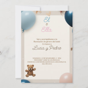 Spanish Gender Reveal - Revelacion de Genero Invitation