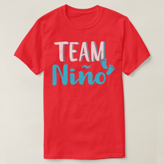 Spanish gender reveal team nio boy mexican baby pa T-Shirt (Design Front)