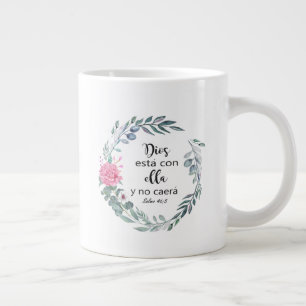 Spanish Giant Coffee Cup, Bible, Verso Bib Large Coffee Mug