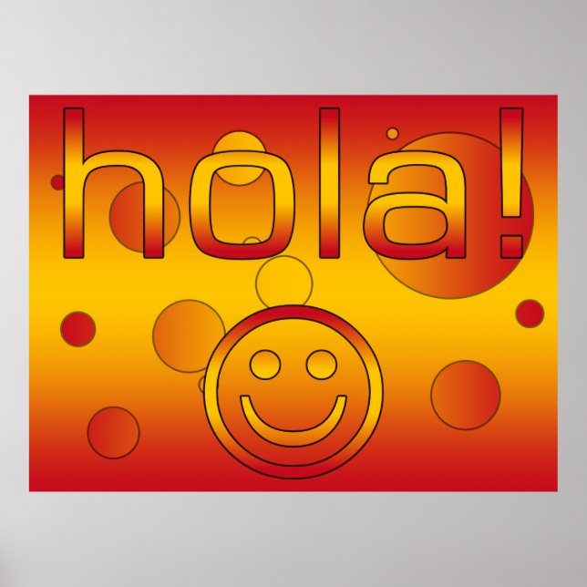 Spanish Gifts : Hello / Hola Face Poster (Front)