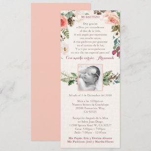 Spanish Girl Baptism Bautizo invites for Winter