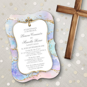 Spanish Girls' First Communion Invitation