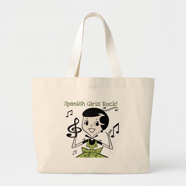 Spanish Girls Rock Large Tote Bag (Front)