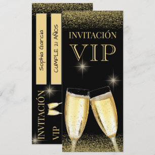 Spanish Glitzy VIP Birthday Party Invitation