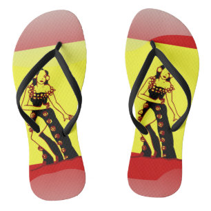 Spanish glossy flag flip flops