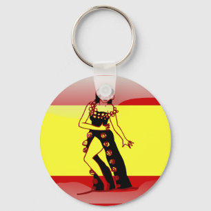 Spanish glossy flag key ring