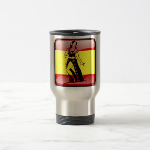 Spanish glossy flag travel mug