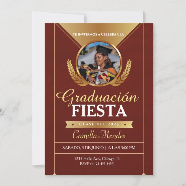 Spanish Graduates Invitation Graduation Fiesta (Front)
