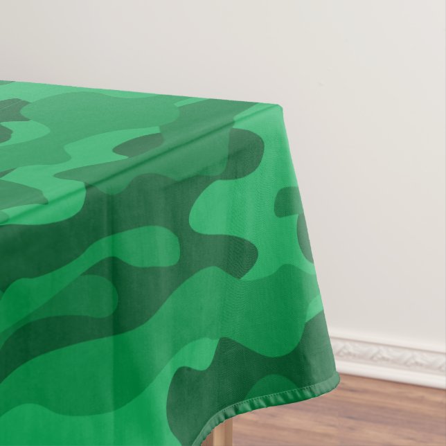 Spanish Green Monocolor Camo Bar Key Tablecloth (In Situ)
