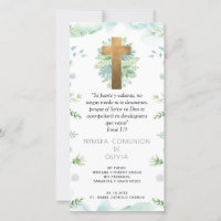 Spanish, Greenery First Communion Bookmark Favour